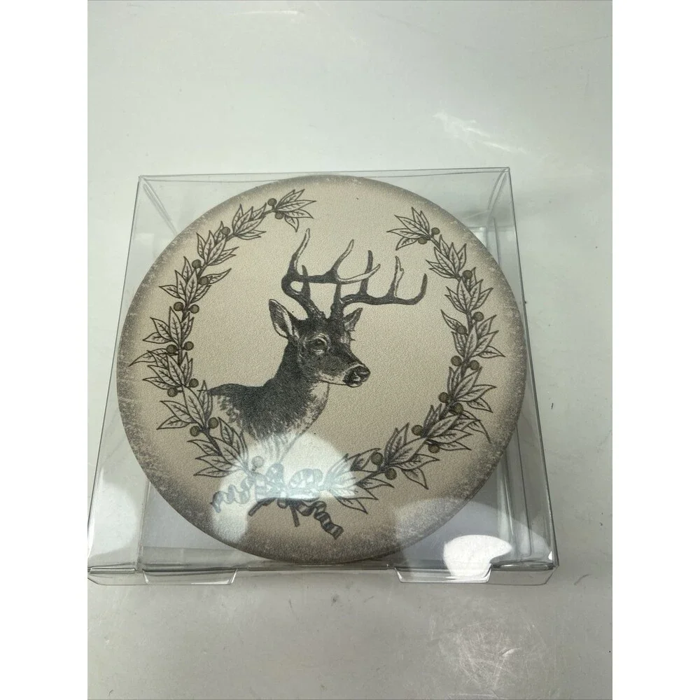 A Gilded Life Round Deer Coasters Set of 4 By Silvestri